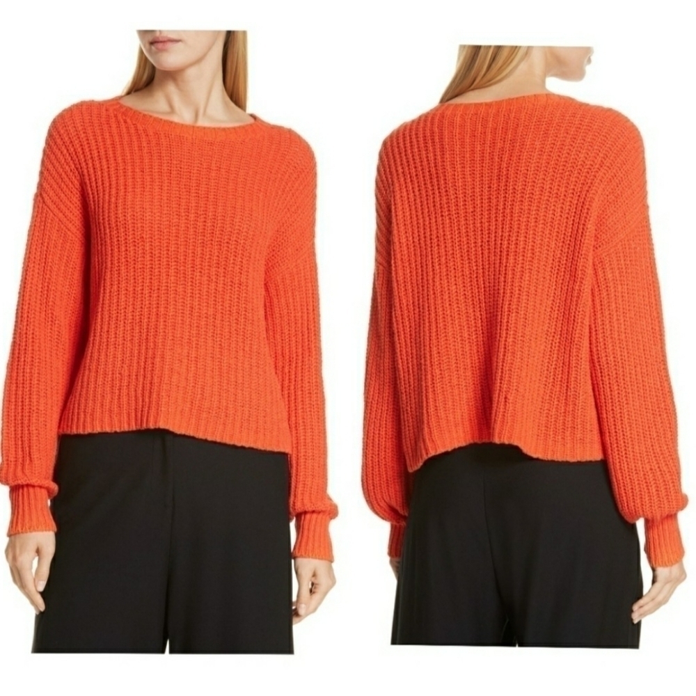 🔥Eileen Fisher Chunky Knit Organic Cotton Scoop Neck Sweater, Size S